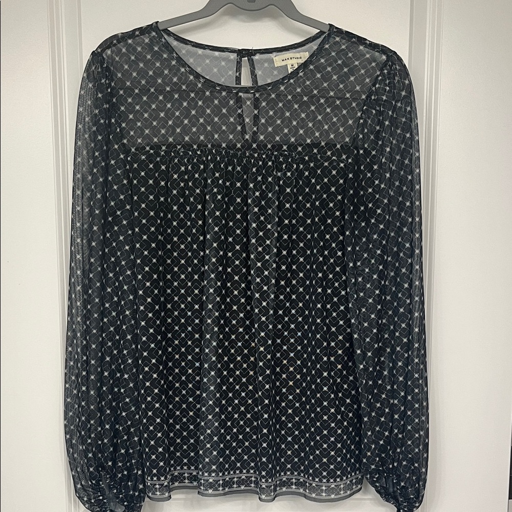 Max Studio Semi-Sheer Blouse